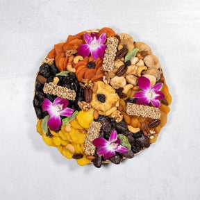 Large dried fruit gift tray holiday nuts apricots prunes figs cranberries