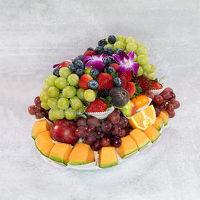Fresh fruit platter centerpiece 18lbs pineapple grapes melons strawberries