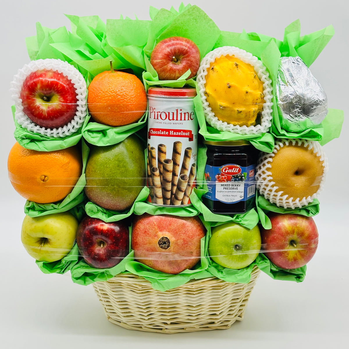 Classic Fresh Fruit & Gourmet Gift Basket with Chocolate Treats – The ...