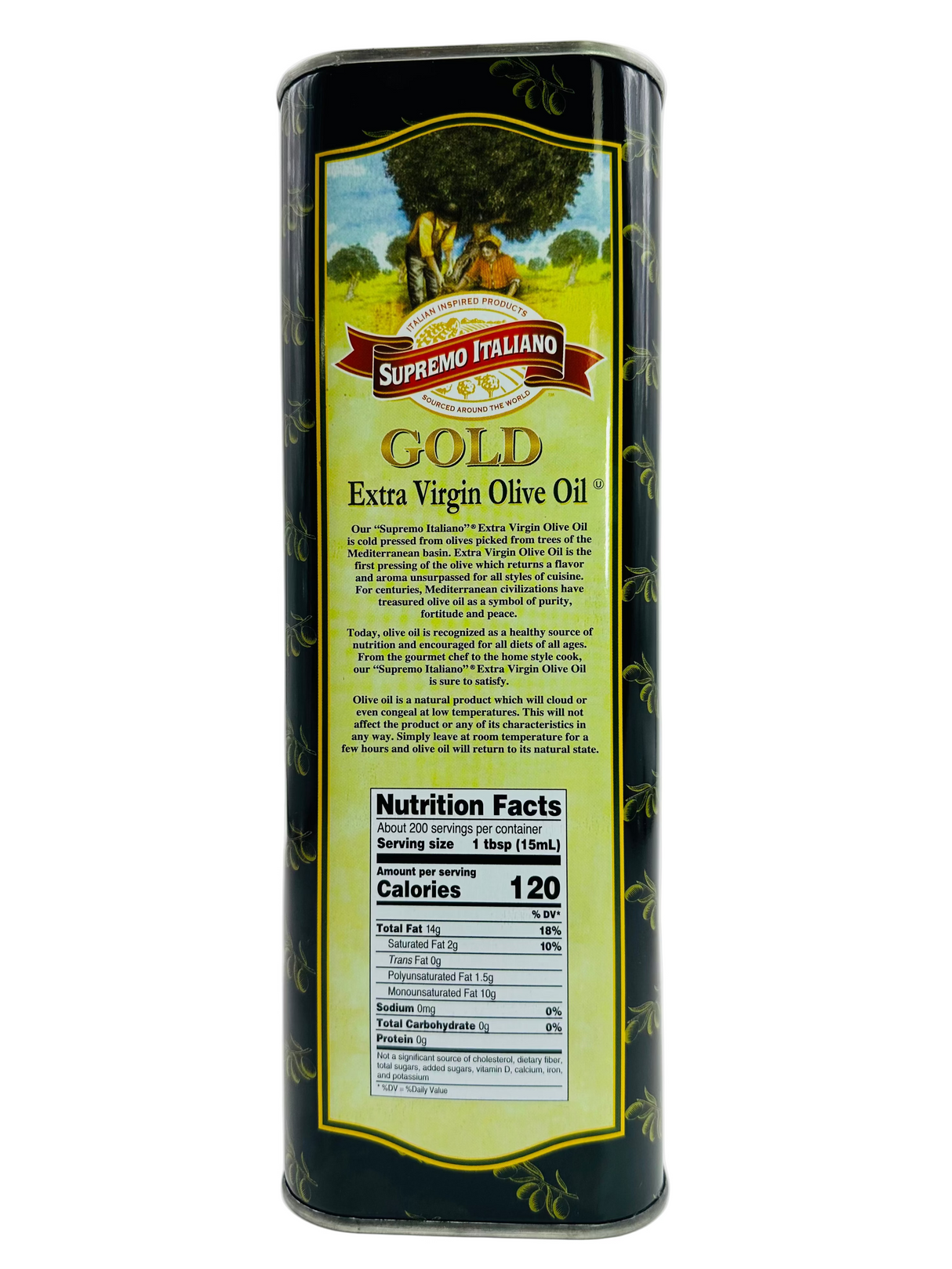Supremo Italiano Extra Virgin Olive Oil (GOLD) - 101.4 Oz 3 L