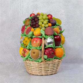 Organic fruit gift basket certified USDA organic apples pears pineapple dragon fruit